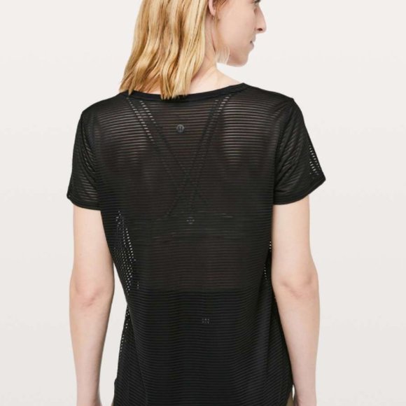 lululemon athletica Tops - Lululemon All Love Tee *Striped Mesh